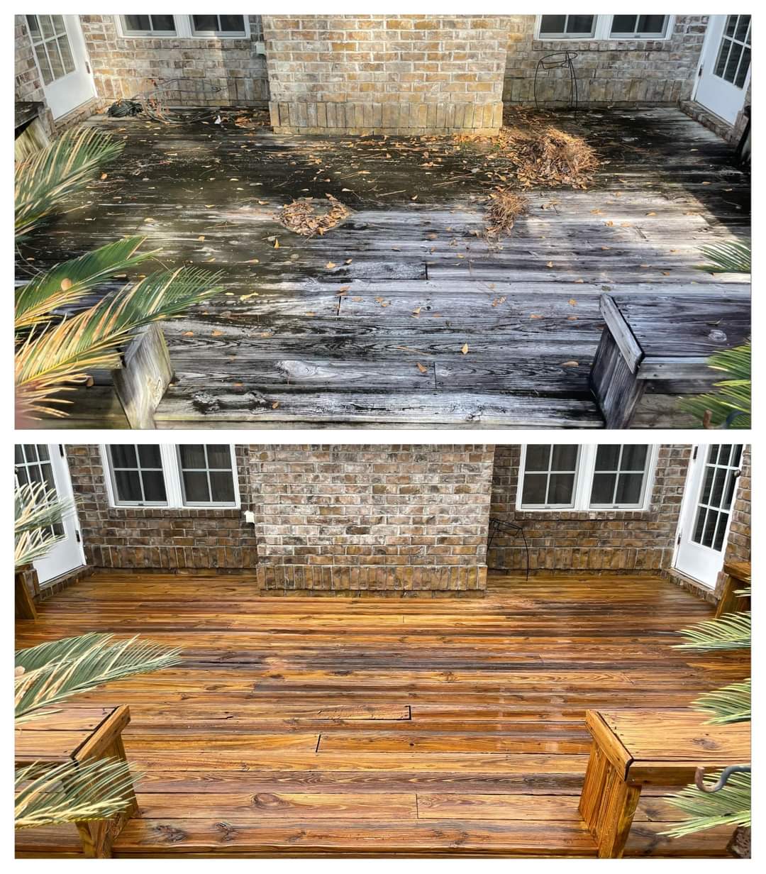 Deck sidewalk cleaning